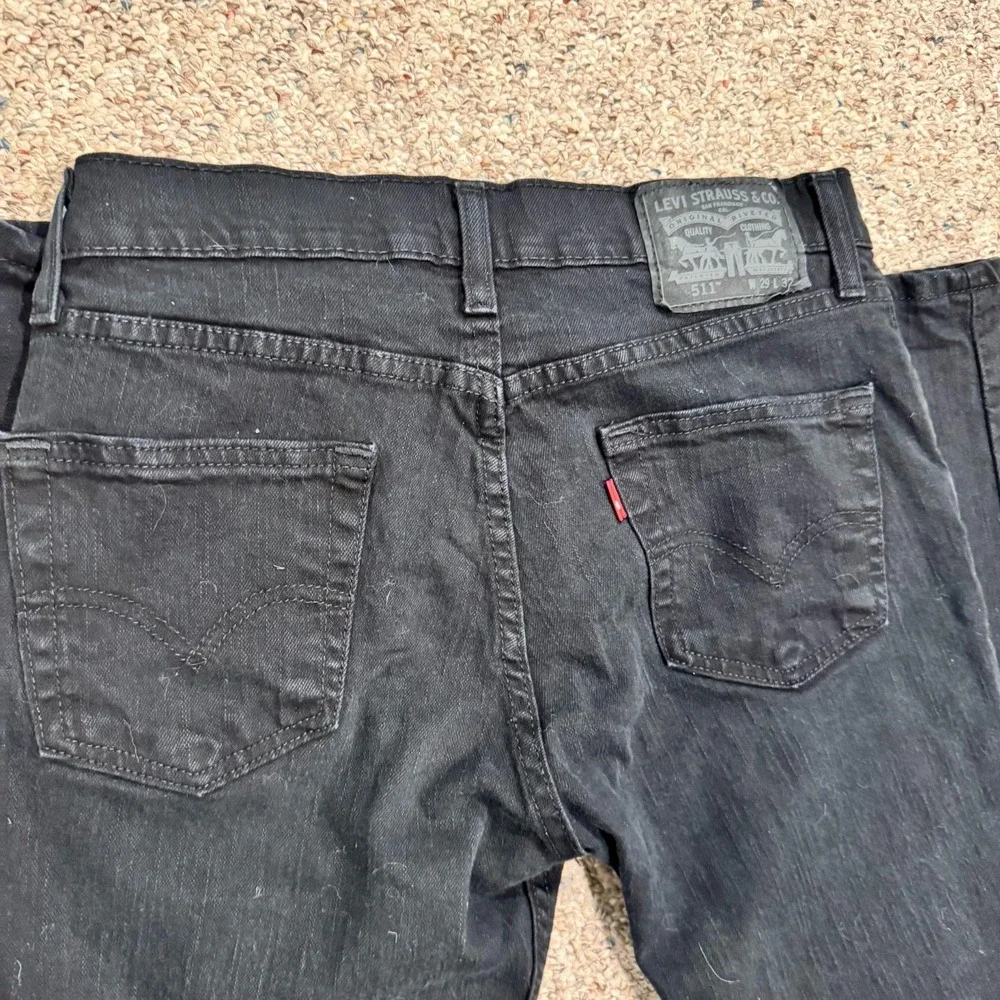 Levis 511 Mens Black Slim Denim Jeans Size 29x32 Pants Stretch